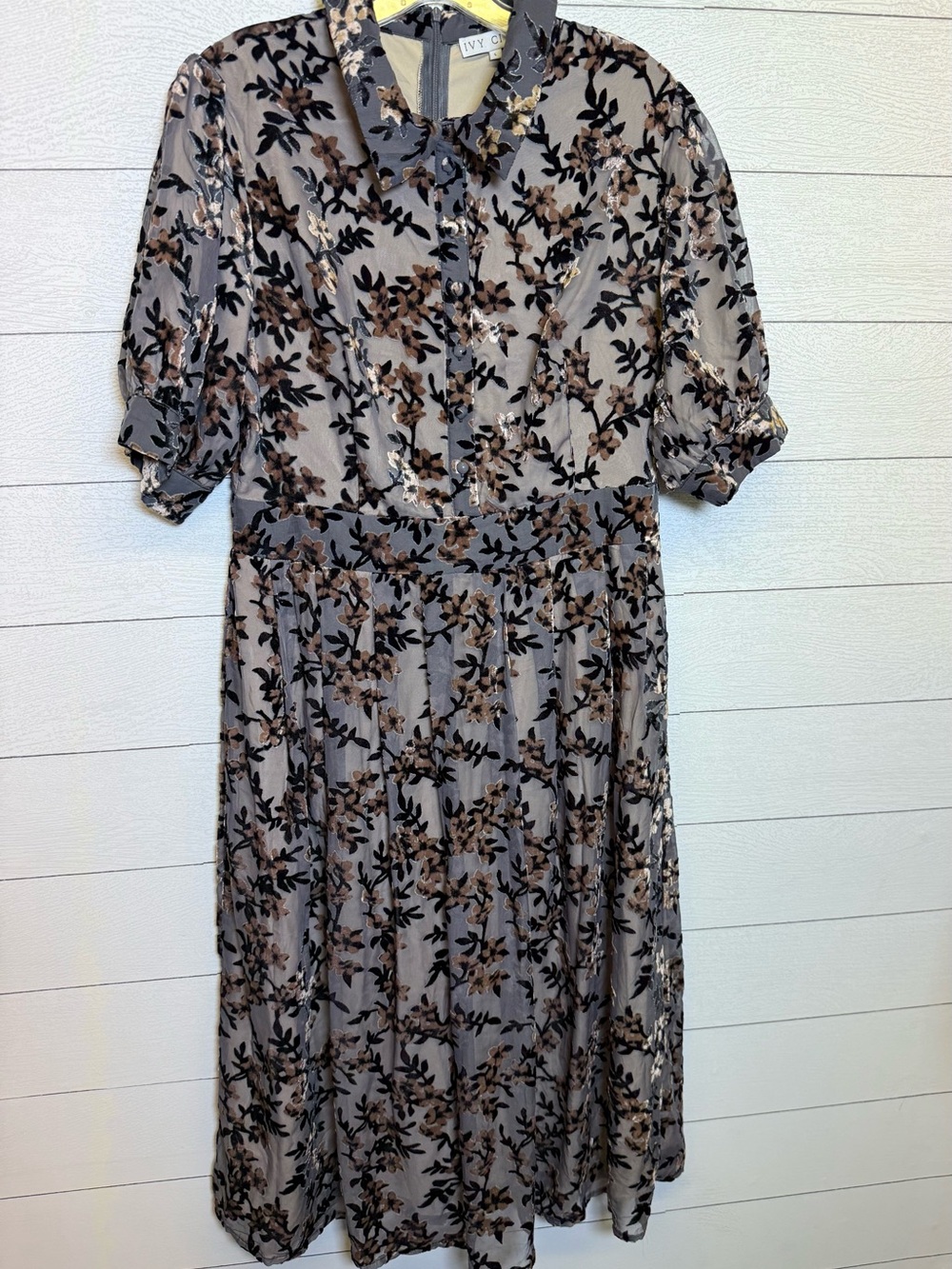 Ivy City Co Delaney Floral Velvet Dress Size Large NO TIE - Picture 3 of 10